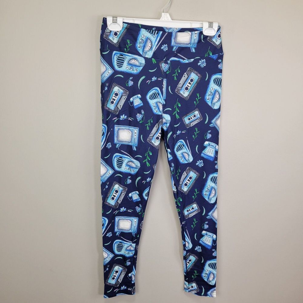 Dren Designs Retro Communications Polyester Spandex Ankle Leggings One Size Fits